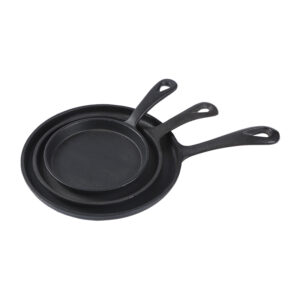 OKV 3-Piece Cast Iron Skillet Set – Pre-Seasoned Frying Pans in Multiple Sizes