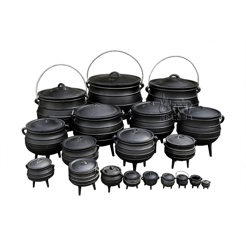 OKV Cast Iron Potjie Pot – Traditional South African 3-Leg Cooking Pot, Vegetable Oil Seasoned, 11 Sizes