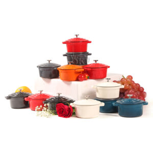 OKV Mini Enamel Cast Iron Casserole with Lid – 10cm | Colorful Mini Dutch Oven for Serving & Baking